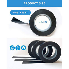 0.62 In. X 50 Ft. Electrical Tape Premium Black Flame Retardant High Temperature