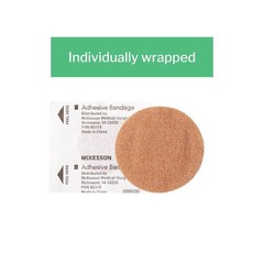 McKesson Adhesive Bandages, Sterile, Fabric Spot, 100 Count (Pack of 1), Tan