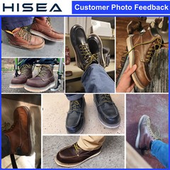 HISEA Men’s Moc Toe Work Boots 6 Inch Steel Soft Toe Working Safety Boots Shoes