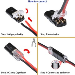 50 Pcs Double-Wire Plug-in Connector Led Light Strip Fast Connectorswith 2 Pin