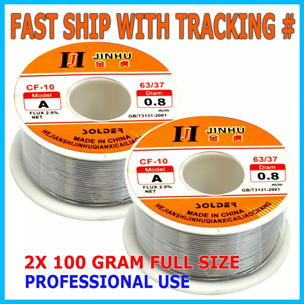 2PCS Tin Rosin Core Solder Wire For Electrical Soldering Sn60 Flux 0.8mm 100