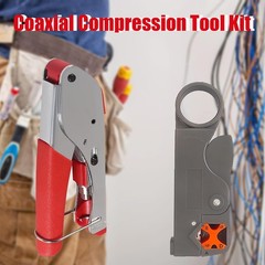 Coax Cable Crimper Tool Kit with 20pcs F Type RG59 RG6 Compression Connectors Co