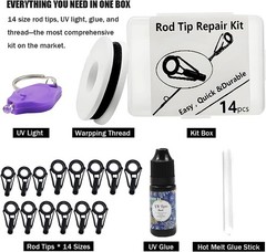Fishing Rod Tip Repair Kit with UV Light & Glue | Complete Pole Tip Replacement