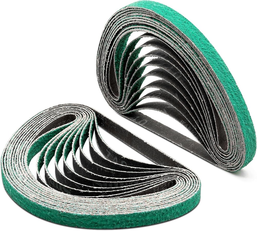 SATC 10 Pack 1/2″ x 18″ Zirconia Sanding Belts 36 Grit for Air File Belt Sander