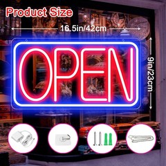Ultra Bright Blue Red Horizontal Led Neon Sign 16.5″ x 9″ Plug In Electric