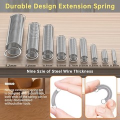 100 Pcs Extension Spring, Extension Spring Assortment Kit 25 Different Sizes