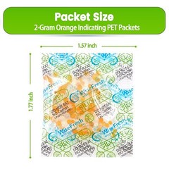 2 Gram Food Safe Desiccant Pack, Indicating Silica Gel Packet, Moisture Absorber