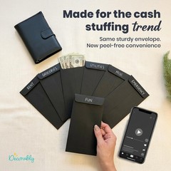 Decorably 110 Pack Black Cash Envelopes for Money, 6.5 3.5×6.5 inches,