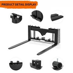 48″ 4000lbs Pallet Fork Frame & Blades Attachment for Skid Steer Kubota Bobcat