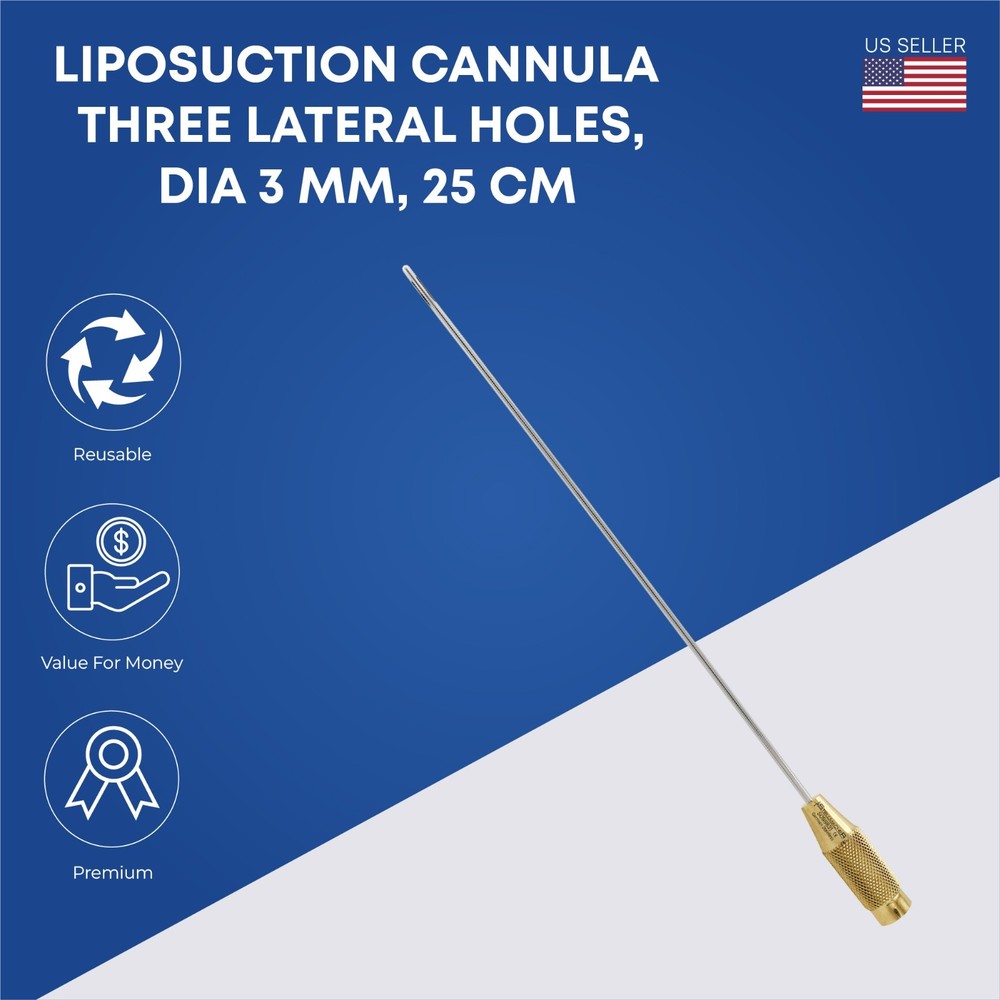 Liposuction Cannulas Three lateral holes Fat Transfer Dia 3 mm x Length 25 cm