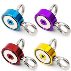 Magnet Fishing Kit with Rope 500 lbs Pulling Force Double Sided Strong 2 Hooks