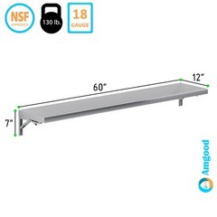 12 in. x 60 in. Stainless Steel Folding Wall Shelf