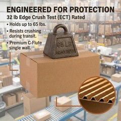 BOX USA Small Shipping Boxes 12″L x 8″W x 6″H 12x8x6″ (25-Pack), Kraft Brown