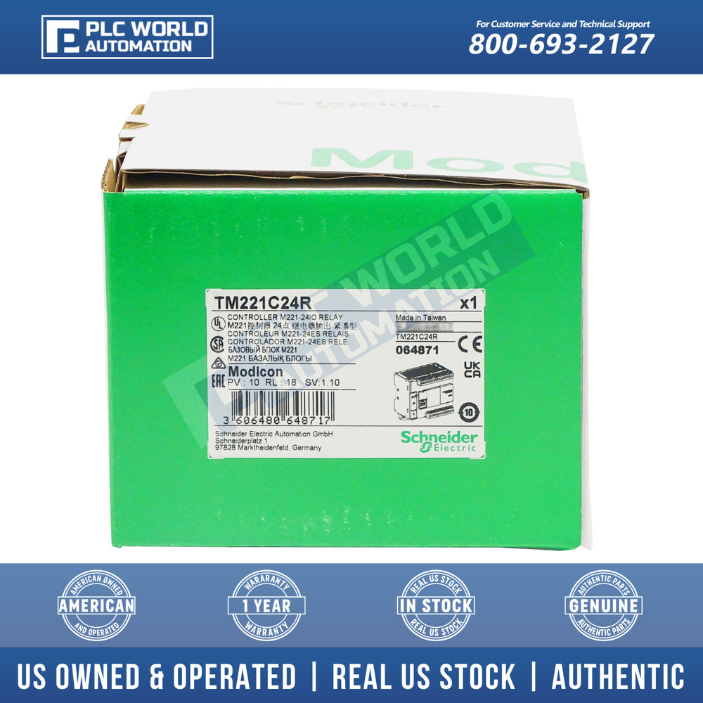 Schneider Electric TM221C24R Modicon M221 Controller, Relay Outputs, Brand New