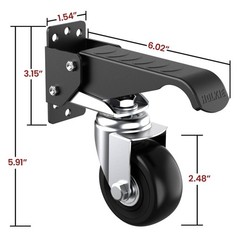 HOLKIE Retractable Casters Heavy Duty 5.91 x 6.02 x 1.54 inches, Black