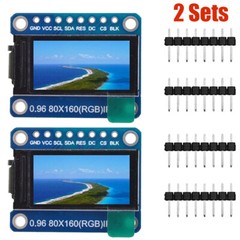 2PC 0.96” Inch IPS Full Color 80×160 LCD Display Module ST7735 SPI for
