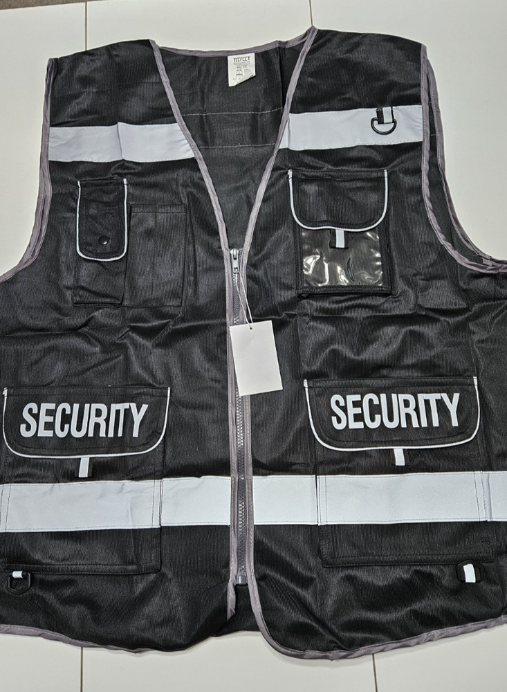 TCCFCCT Black Safety Vest for Men, Women High Visibility Reflective S2XL, New