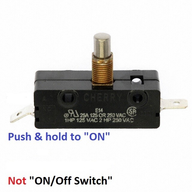 SNAP SWITCH SPDT 25 AMP 125-250V Single Pole; Metal E14 -01 Cherry PUSH ON