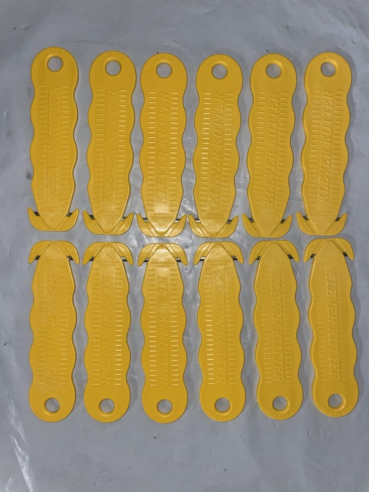 Qty 12 Klever Kutter Yellow KCJ-1Y Safety Box Cutters, USA