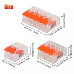90 Pack Connectors Reusable Wire Clamp Terminal Blocks Compact Wire Connector*/+