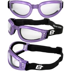 2 Birdz Eyewear Cardinal Purple Padded Goggles Super Dark + Clear Lenses