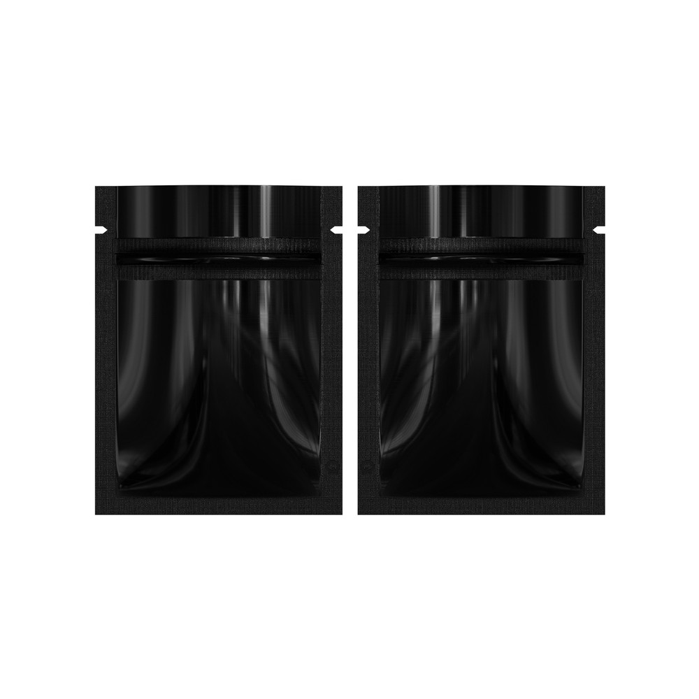 100/200/500 Glossy Black Mylar Foil Smell Proof Resealable Zip Seal Lock Bags