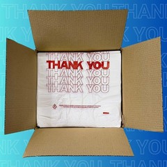 1000 Heavy Duty Thank You T-Shirt Bags 11.5 x 6.5 x 22 White Plastic Grocery Bag