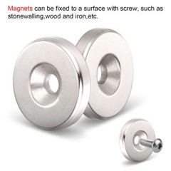 Countersunk Ring Round Disc Strong N35 Magnets Rare Earth Neodymium w/ Hole 5mm