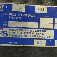 GENERAL SIGNAL W750 CONTROL TRANSFORMER KVA.750 50/60HZ 480V TYPE SBW