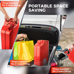 5 Gallon 20L Metal Gas Tank Can Power Emergency Backup Jerry Can Flexible Spout