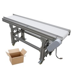 110V 59″L×7.9″W Electric Commercial PVC Belt Conveyor Aluminum Body 120W 66Lbs