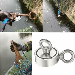 Fishing Magnet Kit Up to 1800 Lbs Pull Force Strong Neodymium + Rope + Carabiner