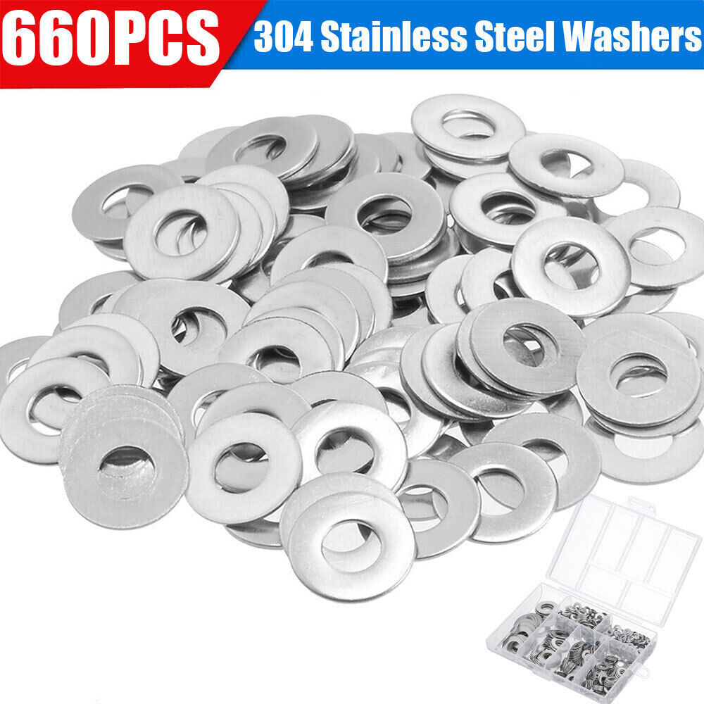 NEW Stainless Steel Flat Washers M3 M4 M5 M6 M8 M10 Assortment Set of 660