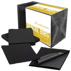 PlastCare USA Disposable Dental Bibs 13″x18″ – 3 50 Count (Pack of 1), Black