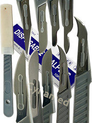 New Disposable Scalpel Blades With Plastic Handle ( Box of 10 ) Sterile Surgical