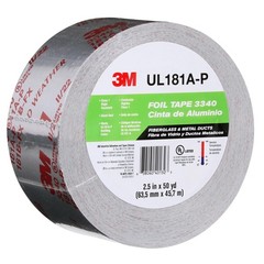 Aluminum Foil Tape 3340, 2.5″ X 50 Yd, 4.0 Mil, Silver, Hvac, Sealing And