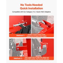 Ballast Box 3 Point Category 1 Tractor Quick Tach Hitch Counterweight Red