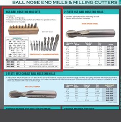 9 PIECE 2 FLUTE BALL NOSE END MILL SET (8001-0009)