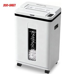200-Sheet Auto Feed Paper Shredder 22L Micro Cut 40 Min Non-Stop for Office Home