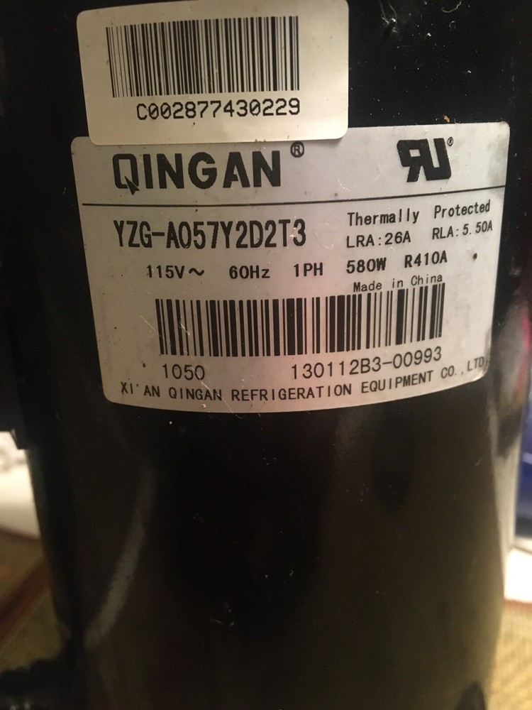 QINGAN YZG-AO57Y2D2T3. 115V 1PH 580 W R410A