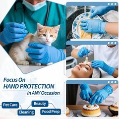 100 Blue/Indigo Nitrile Exam Gloves 4mil Latex-Free Powder-Free Medical