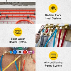 VEVOR 1/2″ x 1000ft Pex Tubing Pex Pipe Oxygen Barrier Red Radiant Floor Heating