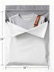 #7 19×24 Poly Mailers Plastic Envelopes Shipping Bags White 300 Pieces