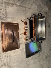 HUBERT Copper Chafer Chafing Dish with Black Metal Holder 8 Qt Upscale Catering