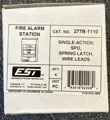 Edwards 277B-1110 Fire Alarm Pull Station, Single Action, SPO, Spring Latch