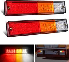 LED Trailer Tail Light Bars 20 LED Rear Brake Turn Reverse Lights RV Camper 2pc