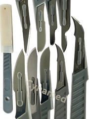 New Disposable Scalpel Blades With Plastic Handle ( Box of 10 ) Sterile Surgical