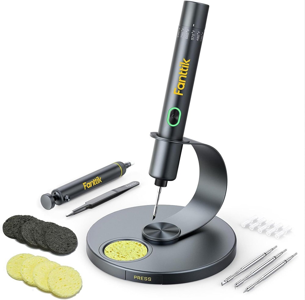 Fanttik T1 Max Cordless Soldering Iron Kit – 7 Second Fast Heating, C210 Tips, U