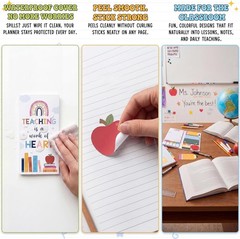 Rainbow Boho Teacher Sticky Notes Set – 440 Count of Inspirational Memo Pads