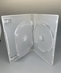 SALE! 3 PCS NEW 14MM Double (2) DVD Case With Swing Tray, Sleeve, Frosty Clear